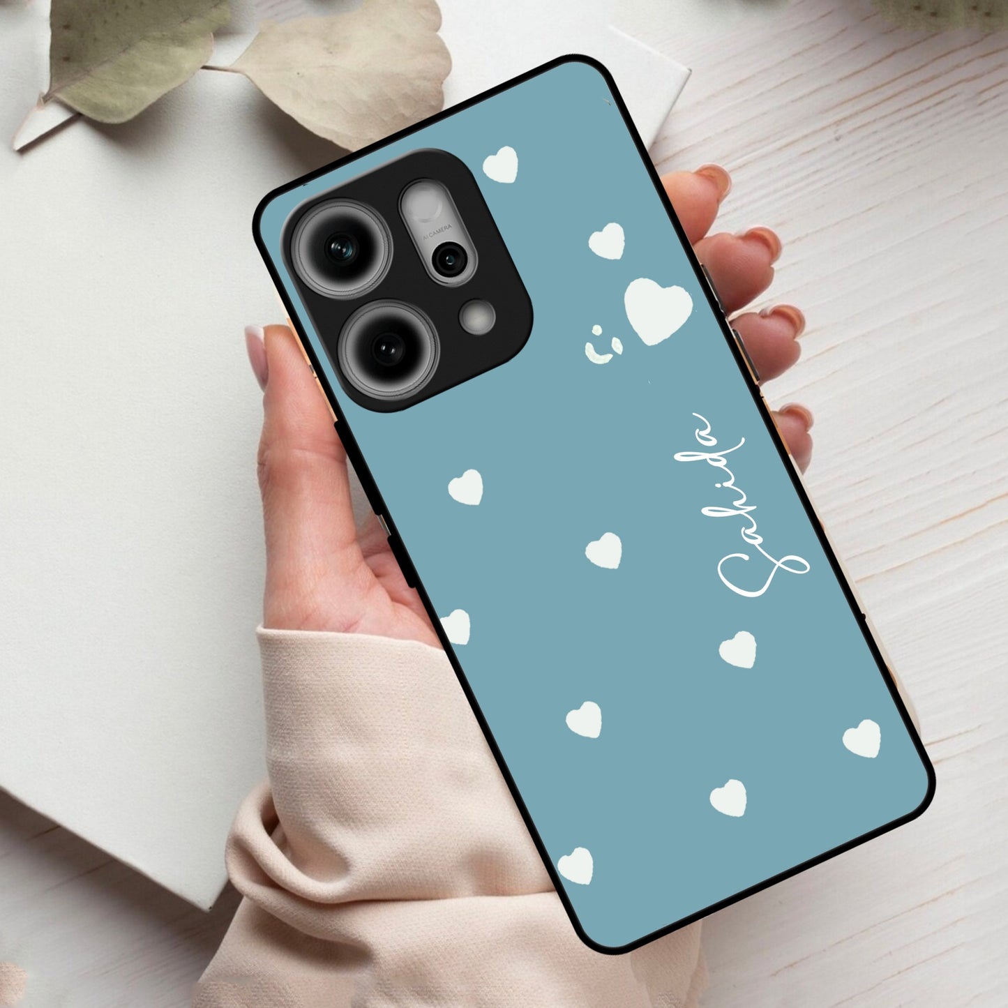 Be Loved Customized Glass Case Cover Sky Blue For Oppo