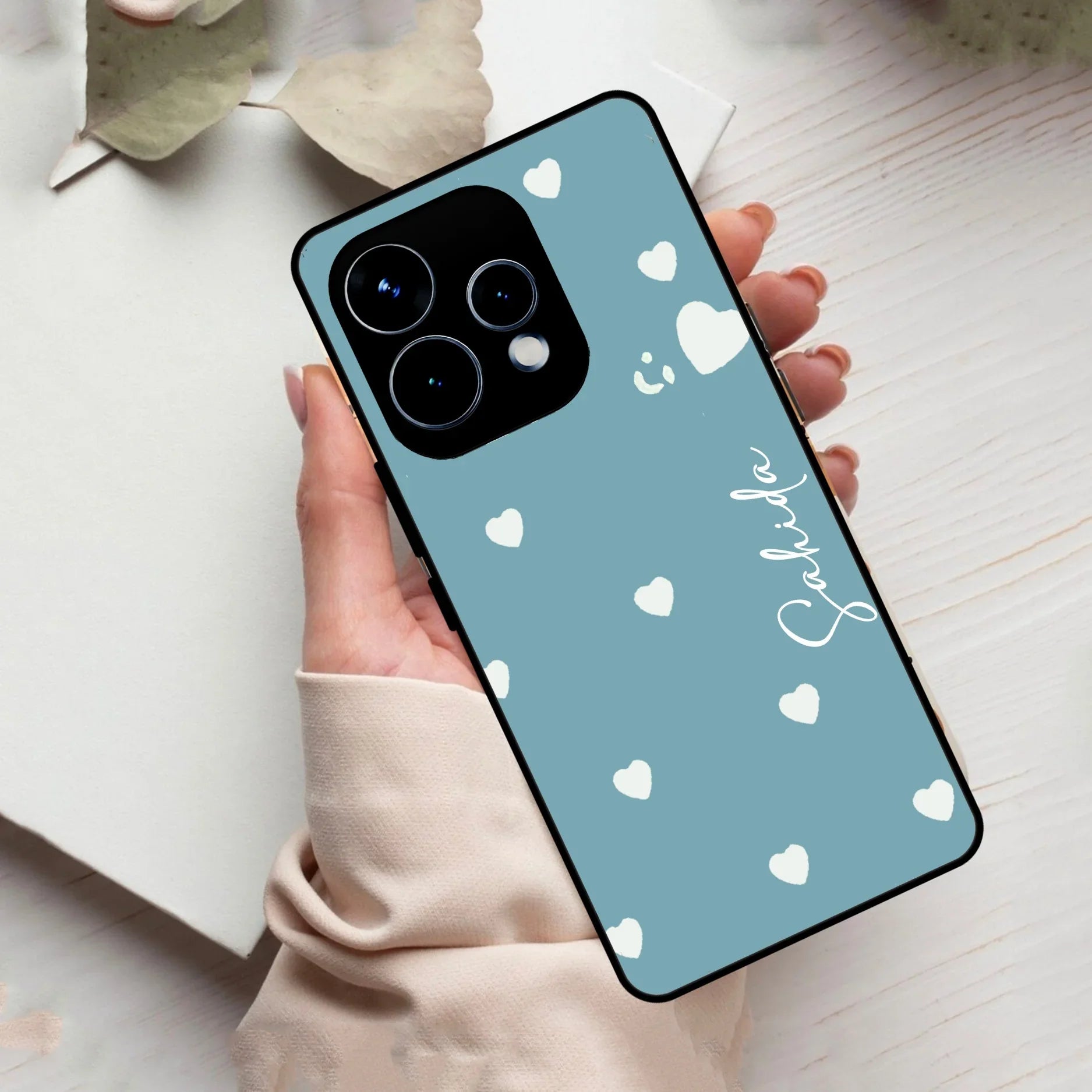 Be Loved Customized Glass Case Cover Sky Blue For Oppo