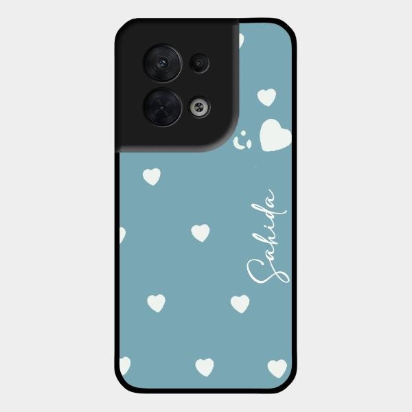 Be Loved Customized Glass Case Cover Sky Blue For Oppo Reno 8 5G