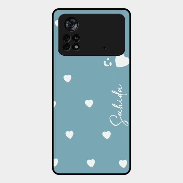 Be Loved Customized Glass Case Cover Sky Blue For Poco X4 Pro 5G