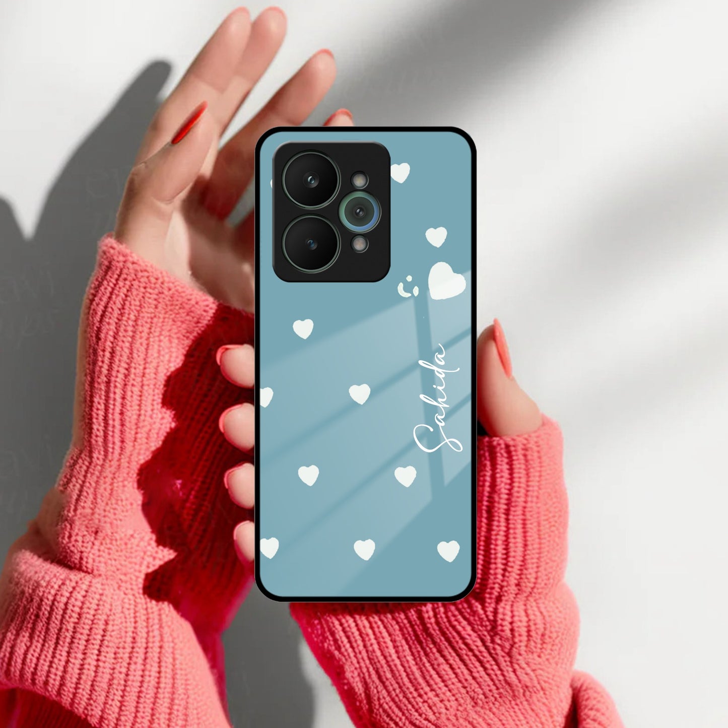 Be Loved Customized Glass Case Cover Sky Blue For Realme/Narzo
