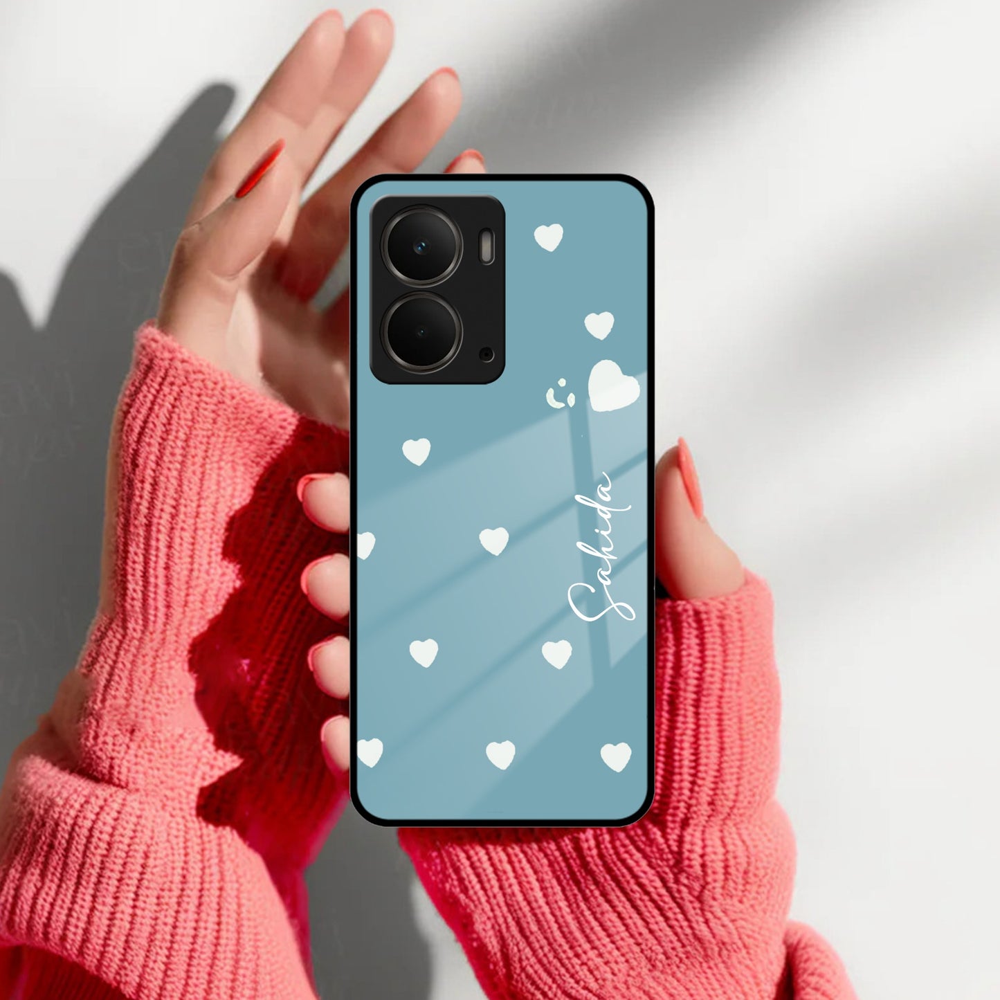 Be Loved Customized Glass Case Cover Sky Blue For Realme/Narzo