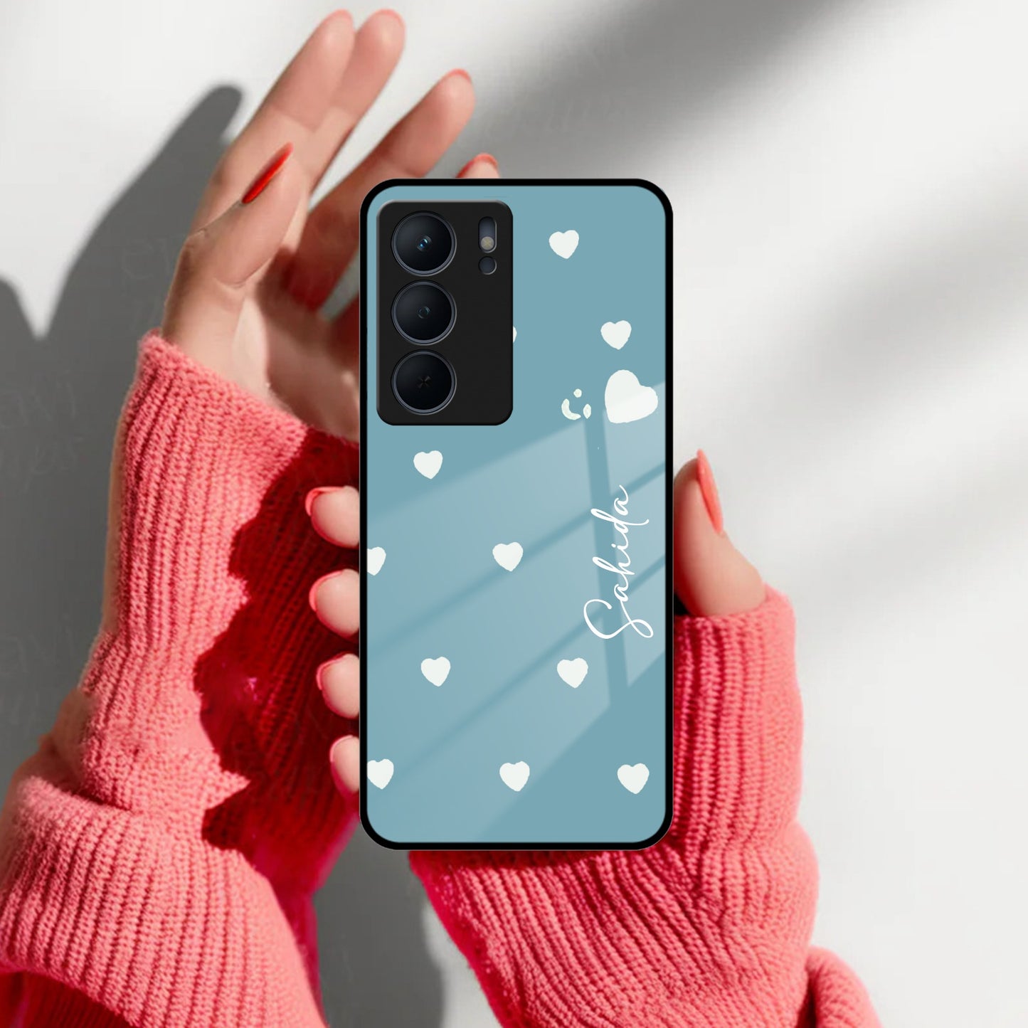 Be Loved Customized Glass Case Cover Sky Blue For Realme/Narzo