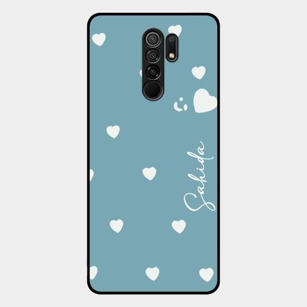 Be Loved Customized Glass Case Cover Sky Blue For Redmi 9 Prime
