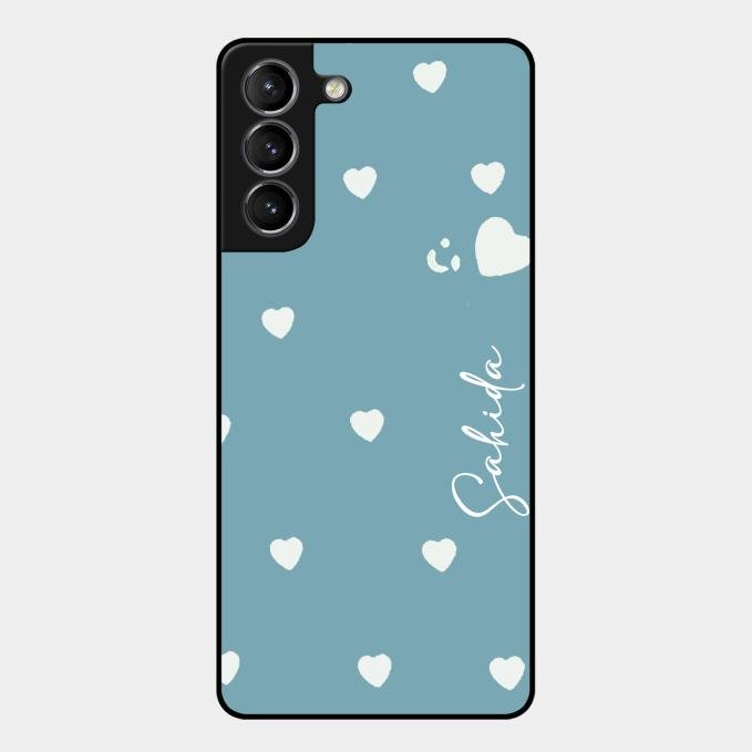 Be Loved Customized Glass Case Cover Sky Blue For Samsung Galaxy S21