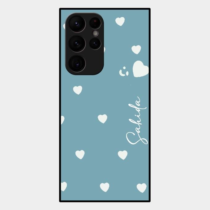 Be Loved Customized Glass Case Cover Sky Blue For Samsung Galaxy S22 Ultra 5G