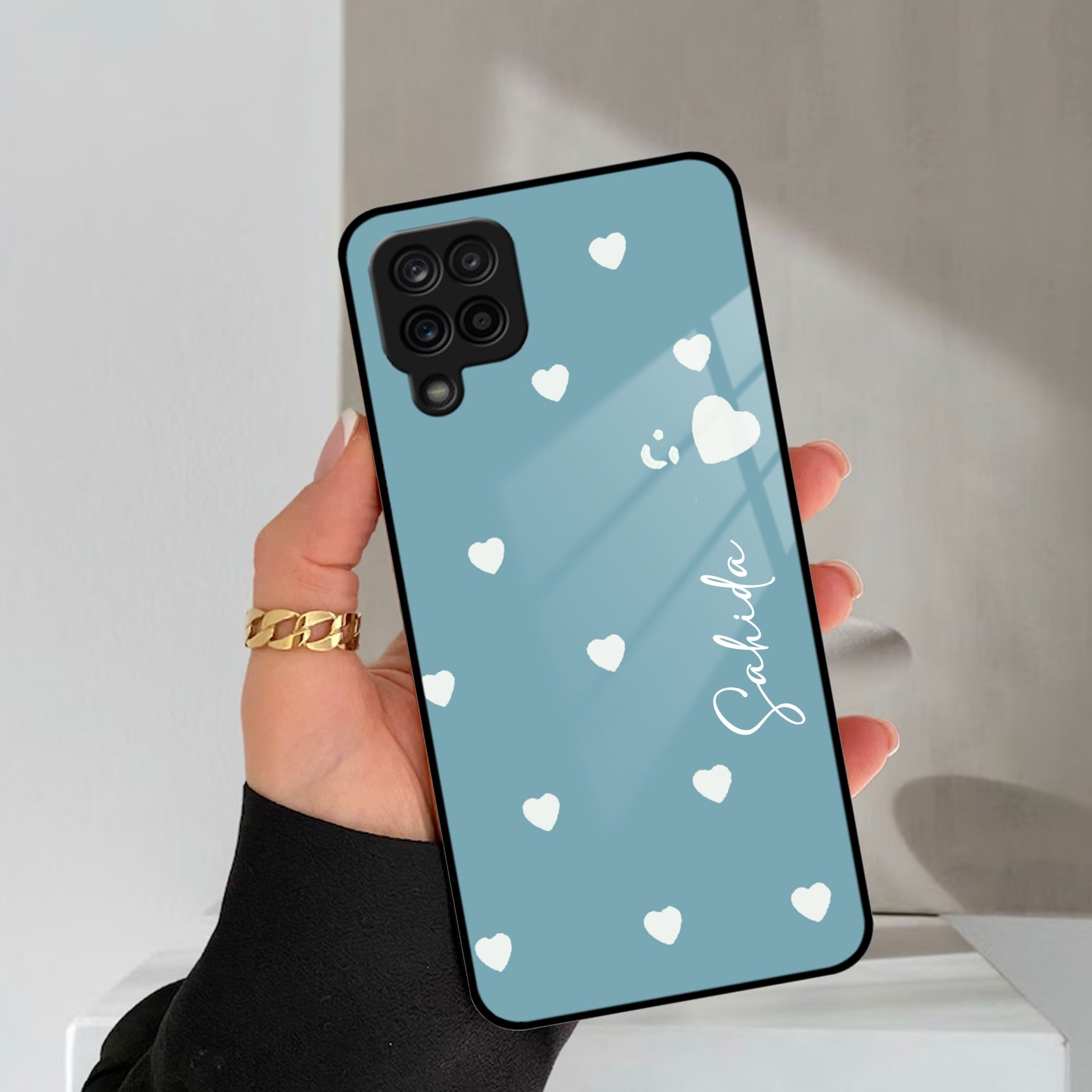 Be Loved Customized Glass Case Cover Sky Blue For Samsung Galaxy A42 5G