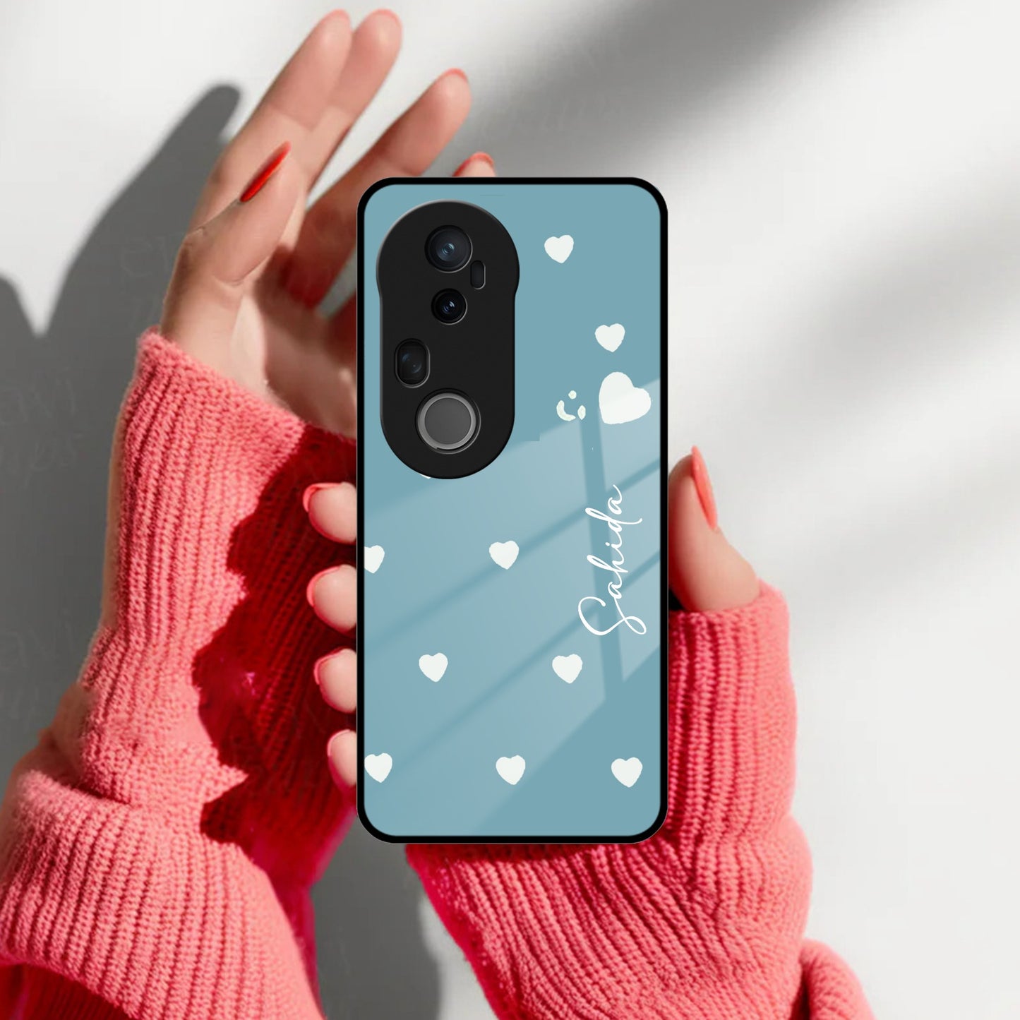 Be Loved Customized Glass Case Cover Sky Blue For Vivo