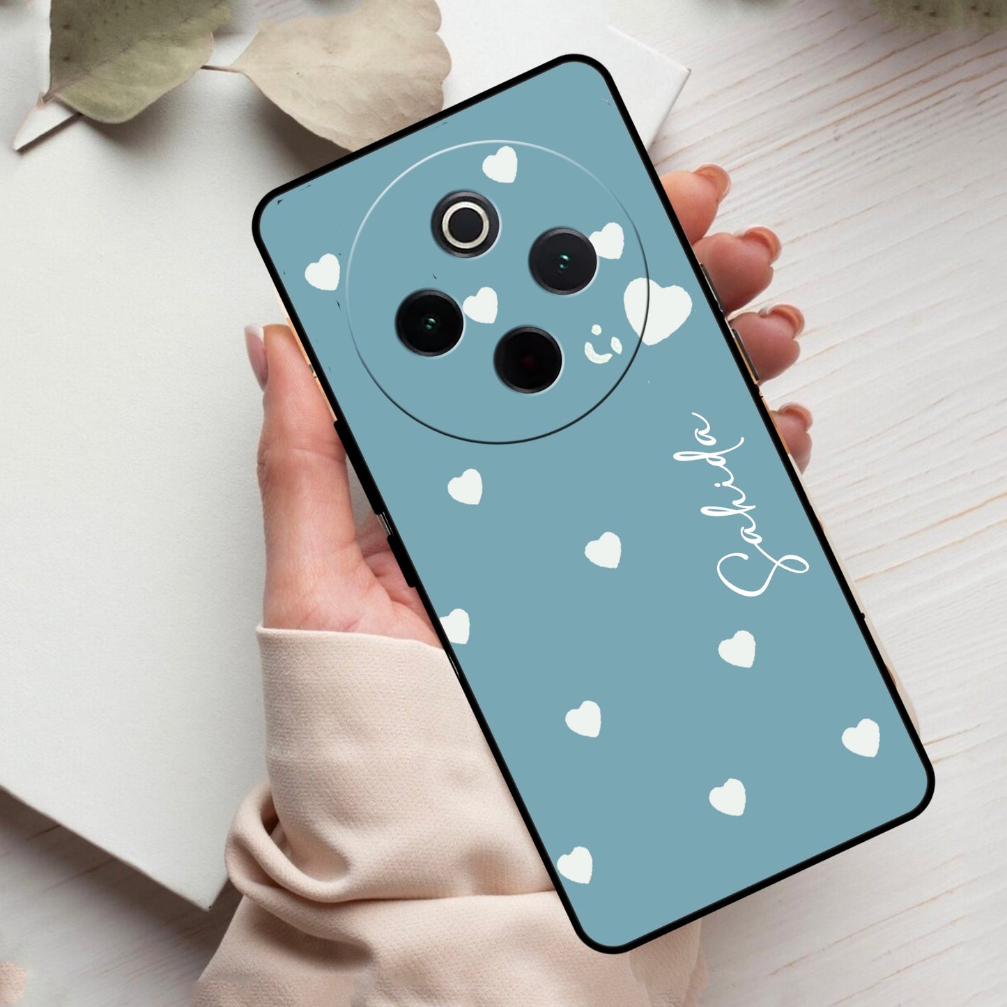 Be Loved Customized Glass Case Cover Sky Blue For Vivo