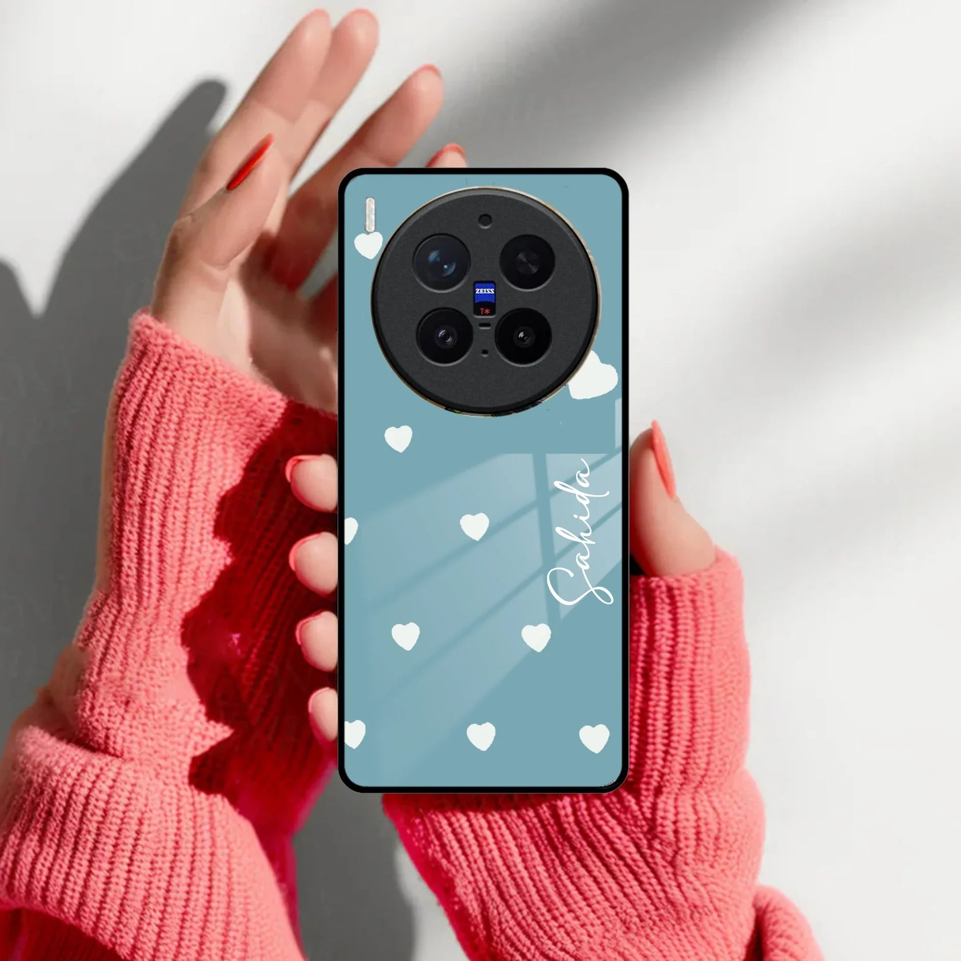 Be Loved Customized Glass Case Cover Sky Blue For Vivo