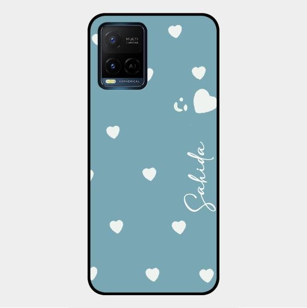 Be Loved Customized Glass Case Cover Sky Blue For Vivo Y21G
