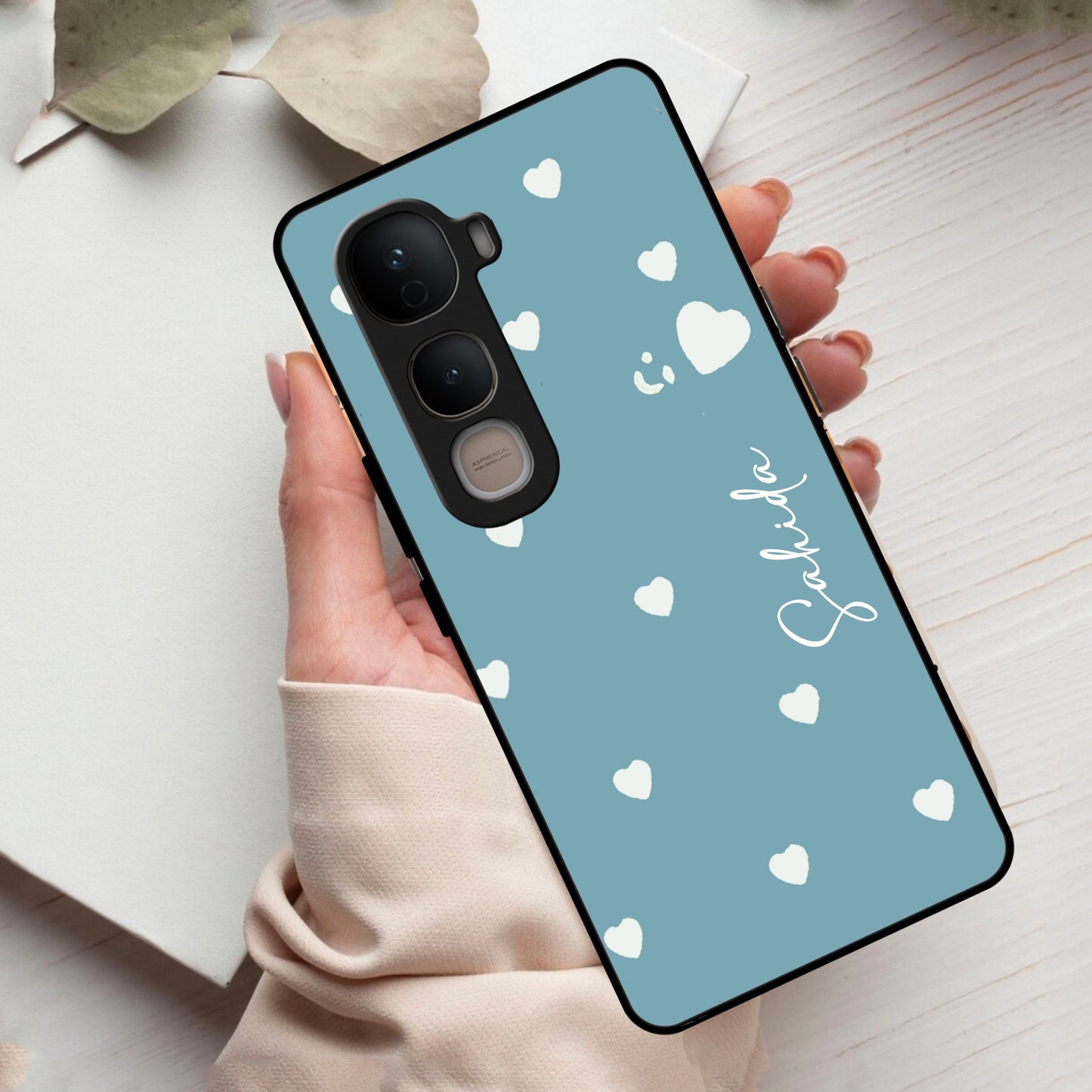 Be Loved Customized Glass Case Cover Sky Blue For Vivo