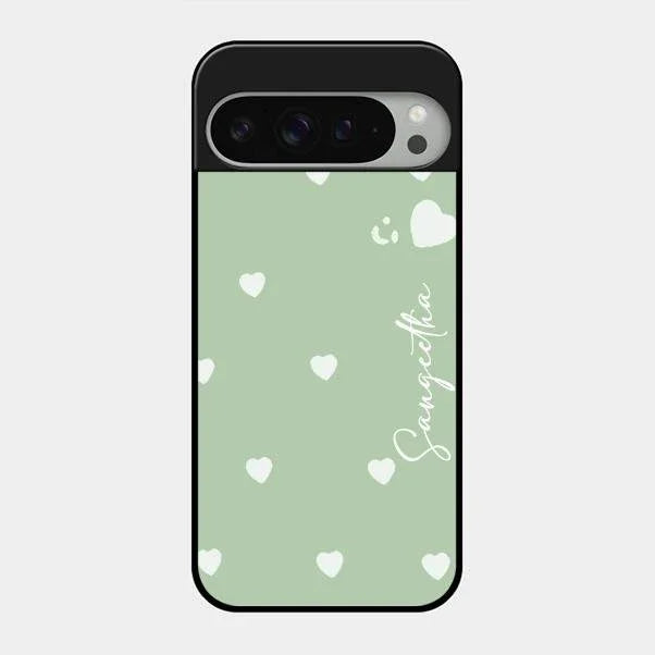 Be Loved Glossy Customised Metal Case Cover Mint Green For Google Pixel 9 Pro Xl