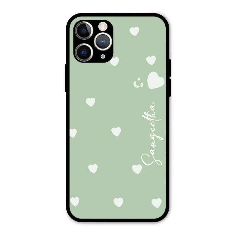 Be Loved Glossy Customised Metal Case Cover Mint Green For iPhone 11 Pro