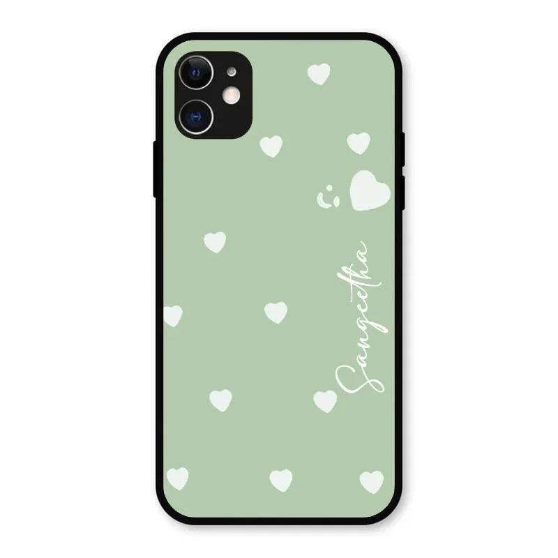 Be Loved Glossy Customised Metal Case Cover Mint Green For iPhone 11