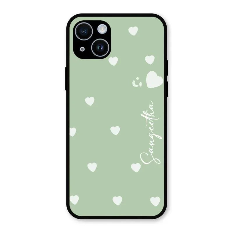 Be Loved Glossy Customised Metal Case Cover Mint Green For iPhone 14