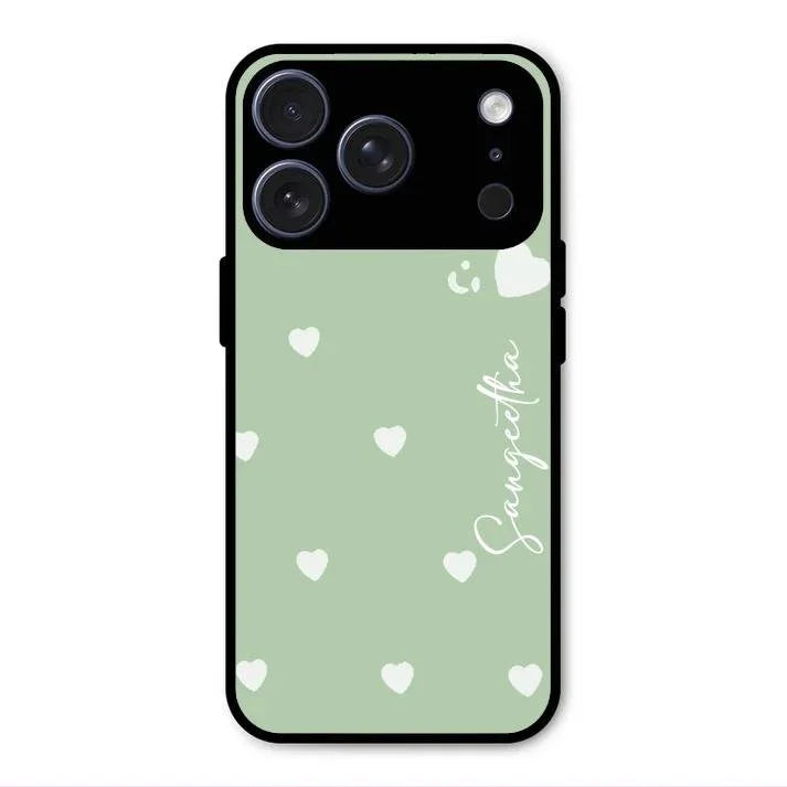 Be Loved Glossy Customised Metal Case Cover Mint Green For iPhone 17 Pro