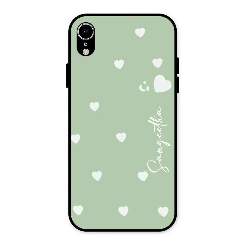 Be Loved Glossy Customised Metal Case Cover Mint Green For iPhone XR