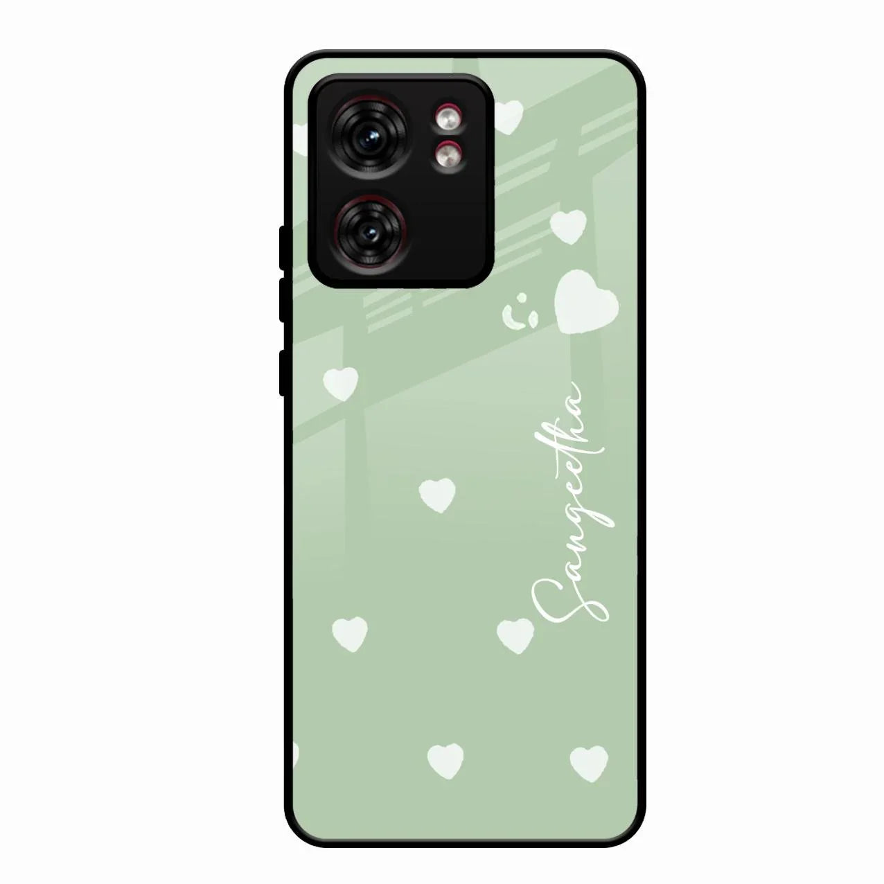 Be Loved Glossy Customised Metal Case Cover Mint Green For Motorola Edge 40