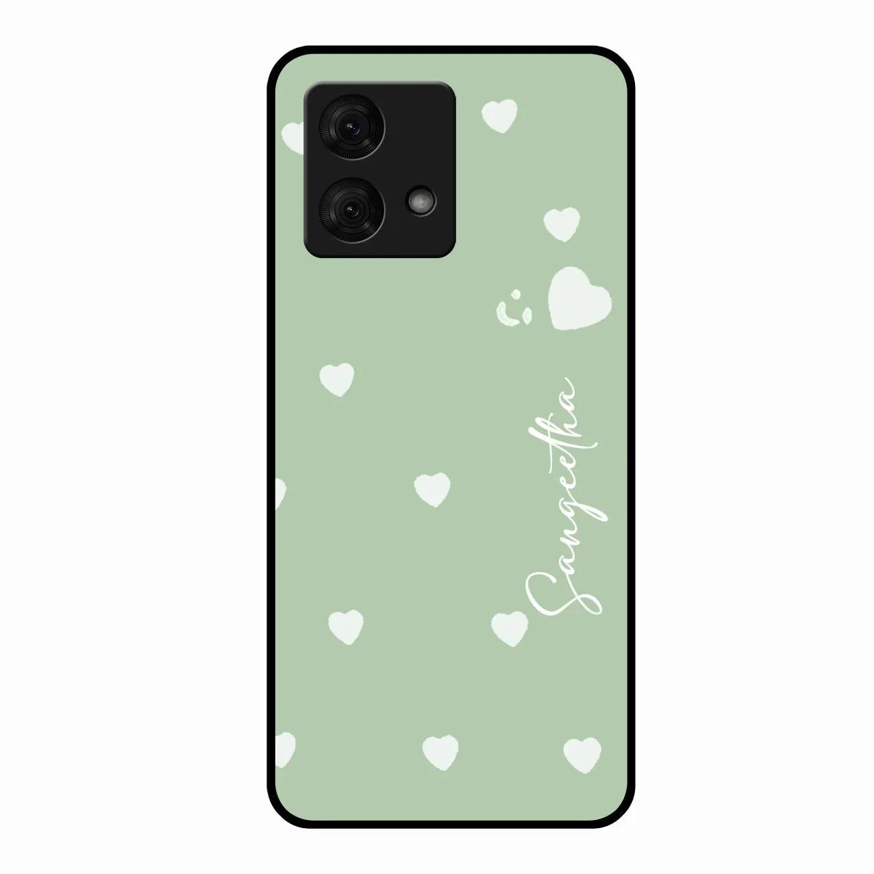 Be Loved Glossy Customised Metal Case Cover Mint Green For Motorola g84 5G