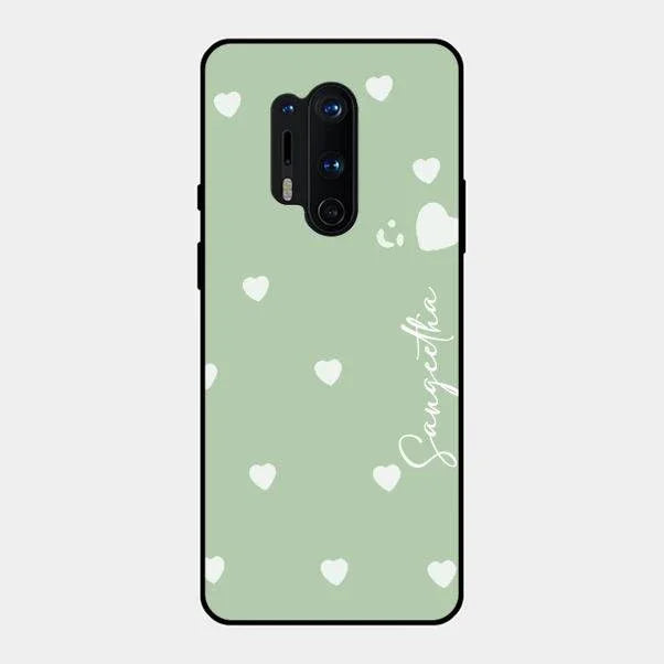 Be Loved Glossy Customised Metal Case Cover Mint Green For Oneplus 8 Pro