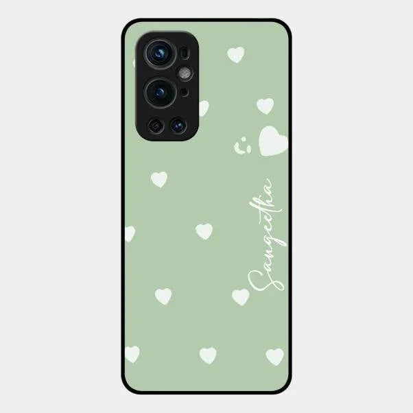 Be Loved Glossy Customised Metal Case Cover Mint Green For Oneplus 9 Pro 5G