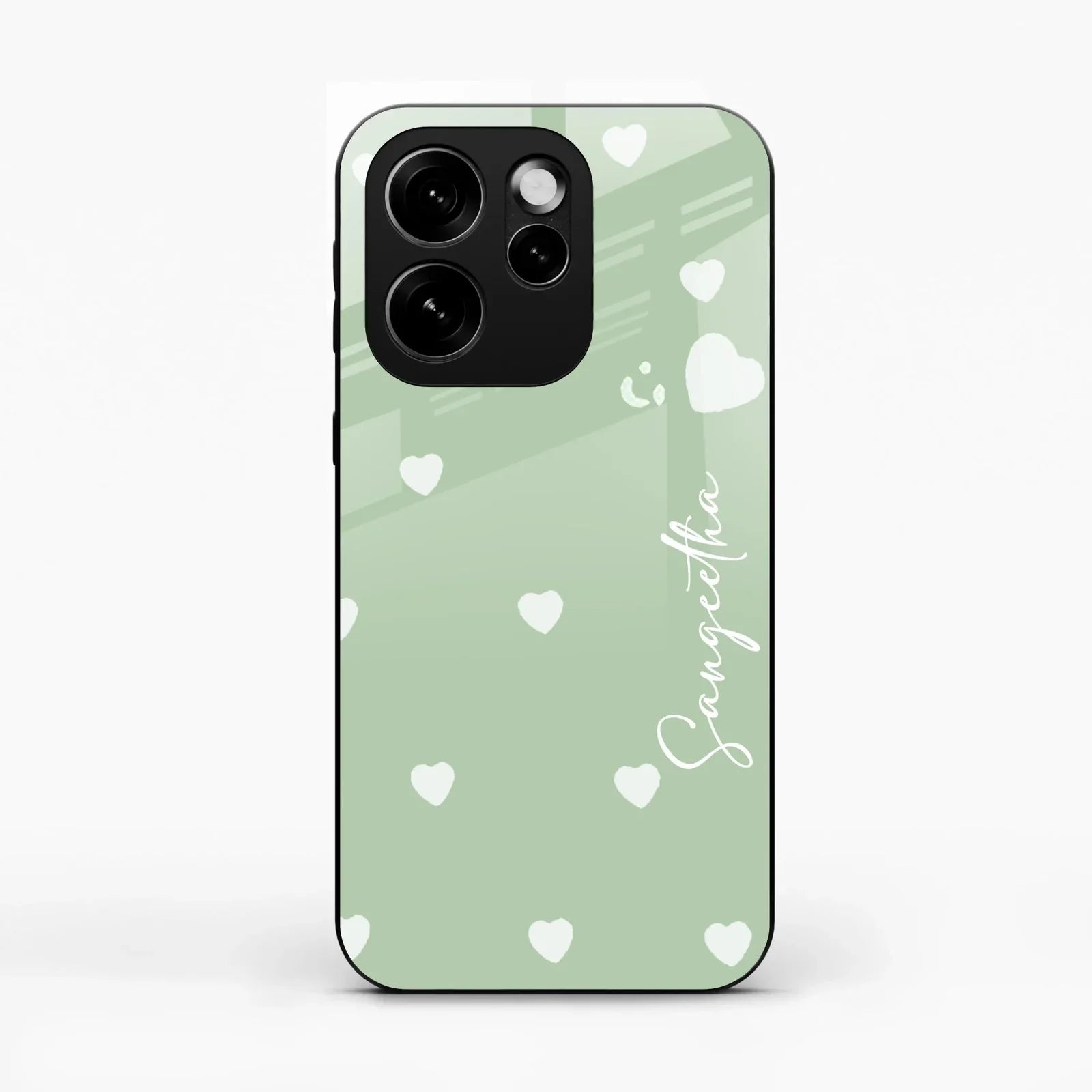 Be Loved Glossy Customised Metal Case Cover Mint Green For Oppo Reno 15C 5G