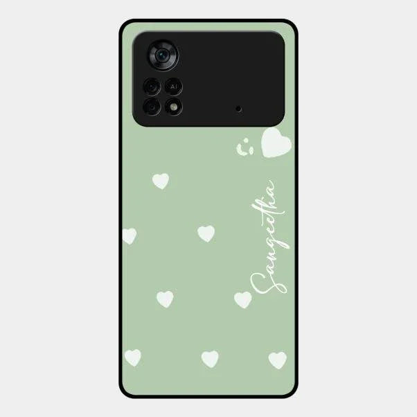 Be Loved Glossy Customised Metal Case Cover Mint Green For Poco X4 Pro 5G