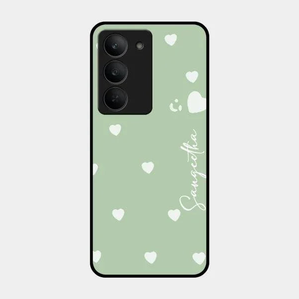 Be Loved Glossy Customised Metal Case Cover Mint Green For Realme 14X 5G
