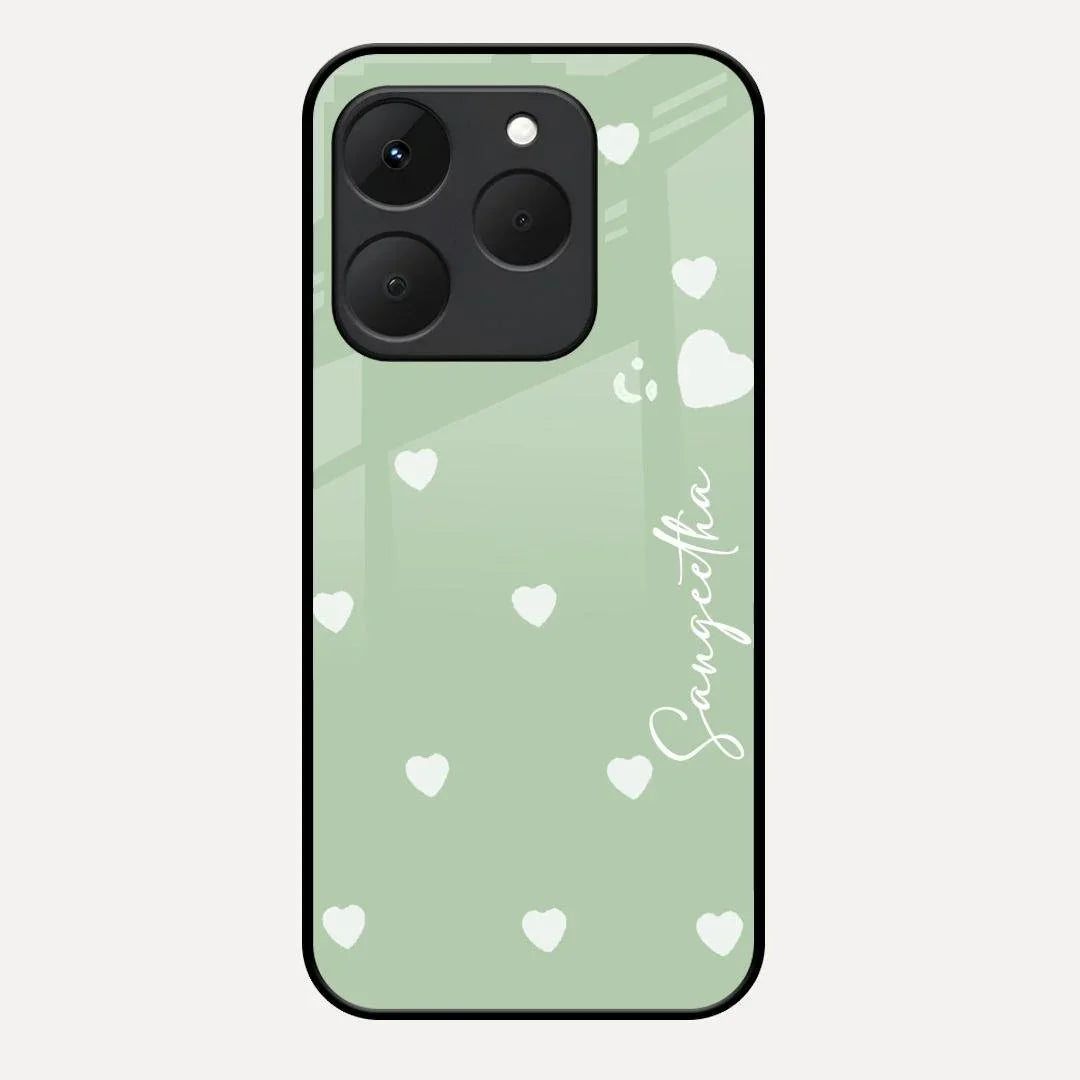Be Loved Glossy Customised Metal Case Cover Mint Green For Realme 15T 5G