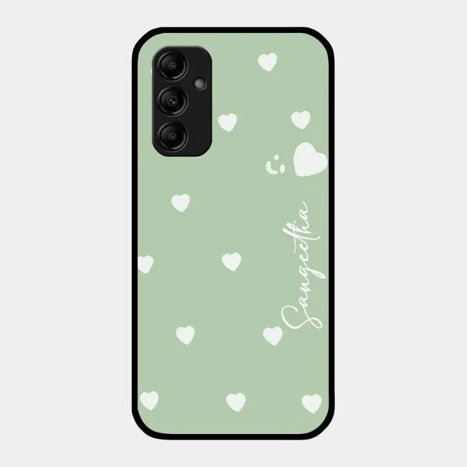 Be Loved Glossy Customised Metal Case Cover Mint Green For Samsung Galaxy A14 5G