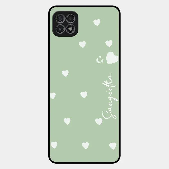 Be Loved Glossy Customised Metal Case Cover Mint Green For Samsung Galaxy F42 5G