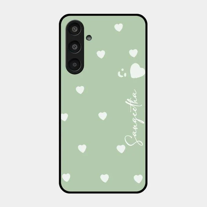Be Loved Glossy Customised Metal Case Cover Mint Green For Samsung Galaxy M35 5G