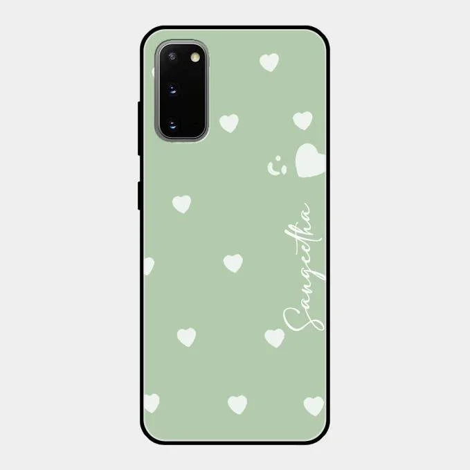 Be Loved Glossy Customised Metal Case Cover Mint Green For Samsung Galaxy S20