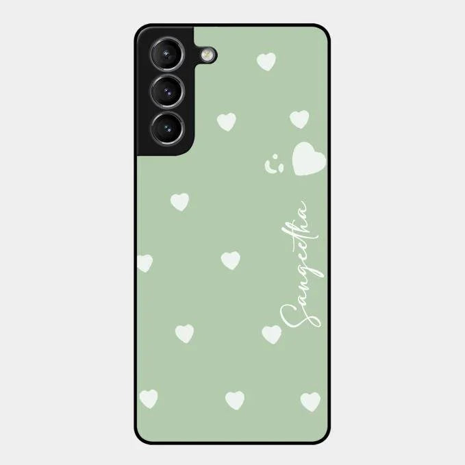 Be Loved Glossy Customised Metal Case Cover Mint Green For Samsung Galaxy S21 Plus