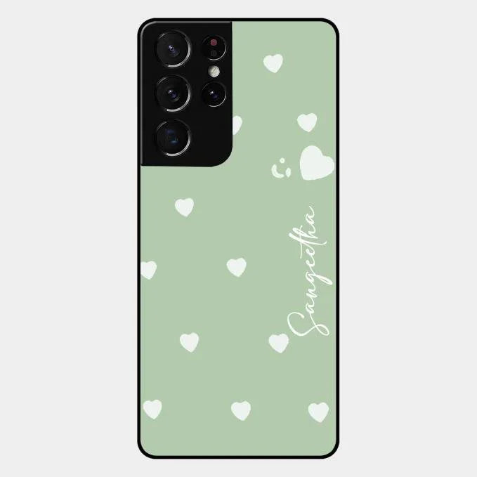 Be Loved Glossy Customised Metal Case Cover Mint Green For Samsung Galaxy S21 Ultra