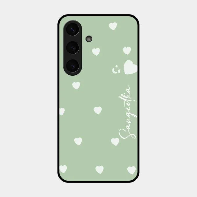 Be Loved Glossy Customised Metal Case Cover Mint Green For Samsung Galaxy S25 5G