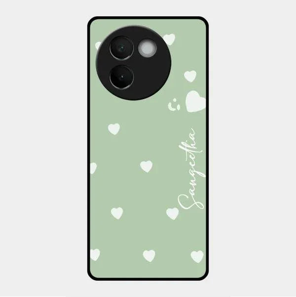 Be Loved Glossy Customised Metal Case Cover Mint Green For Vivo V30E 5G
