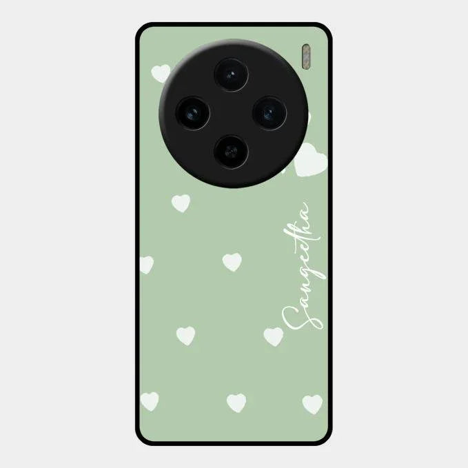 Be Loved Glossy Customised Metal Case Cover Mint Green For Vivo X100 5G