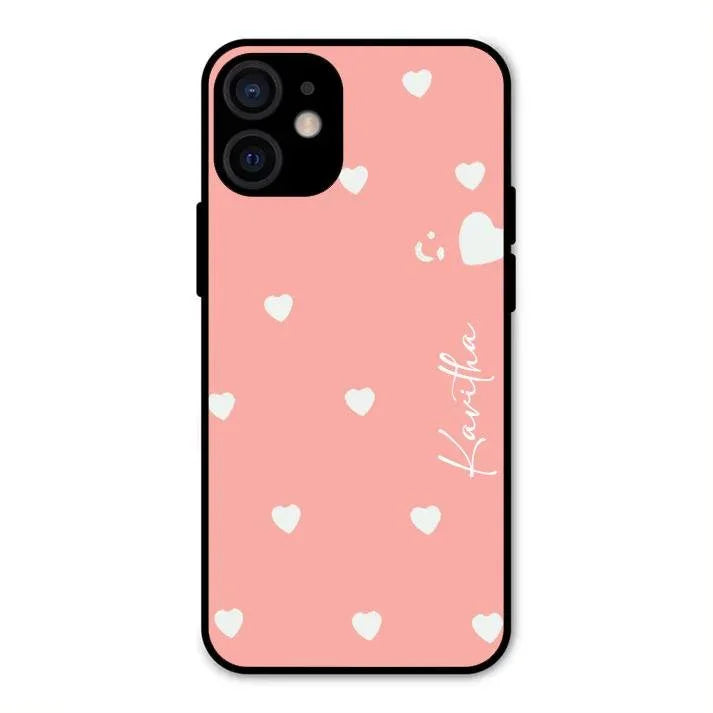 Be Loved Glossy Customised Metal Case Cover Peach For iPhone 12 mini