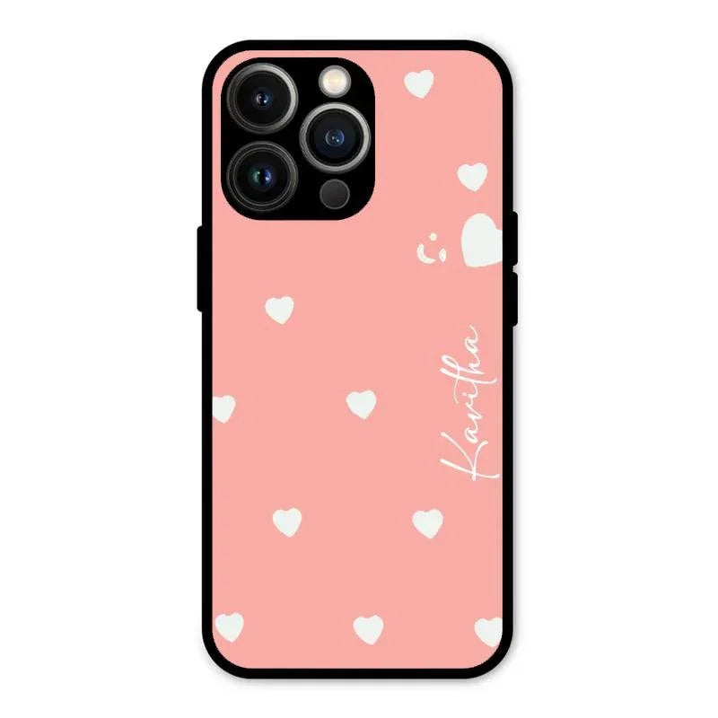 Be Loved Glossy Customised Metal Case Cover Peach For iPhone 13 Pro
