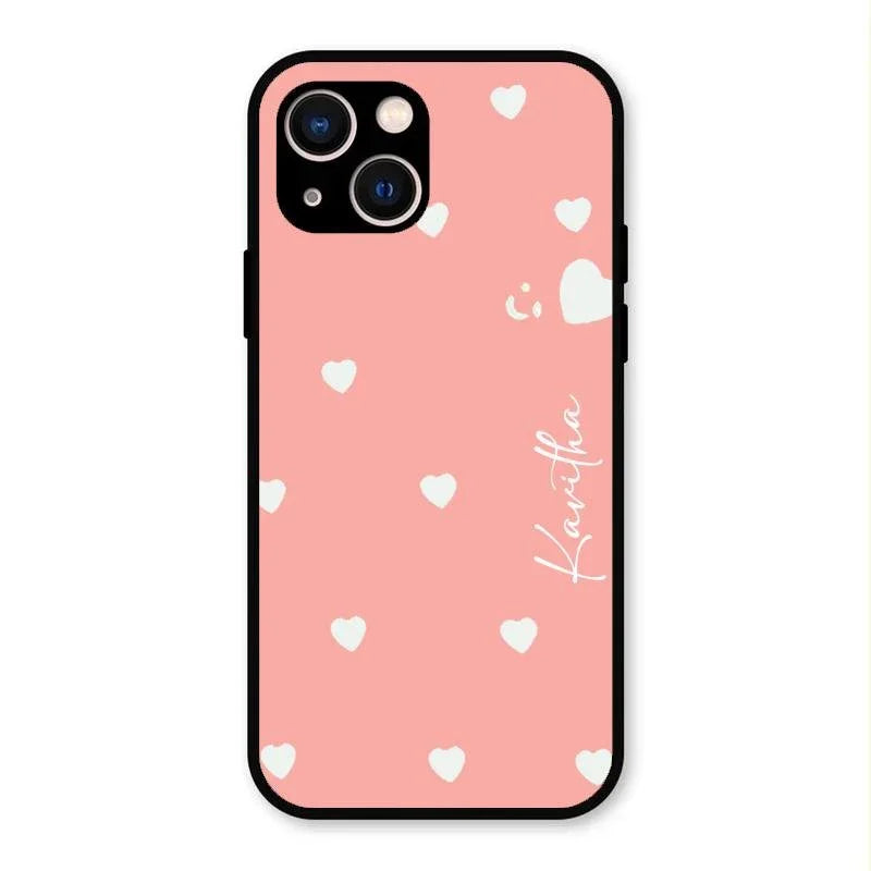 Be Loved Glossy Customised Metal Case Cover Peach For iPhone 13