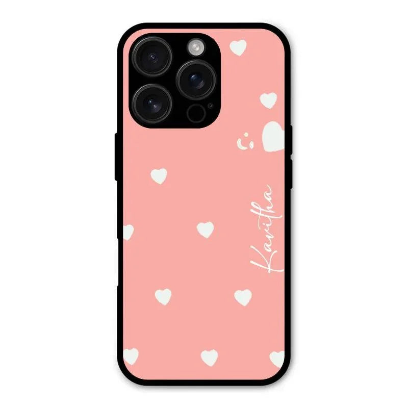 Be Loved Glossy Customised Metal Case Cover Peach For iPhone 16 Pro Max