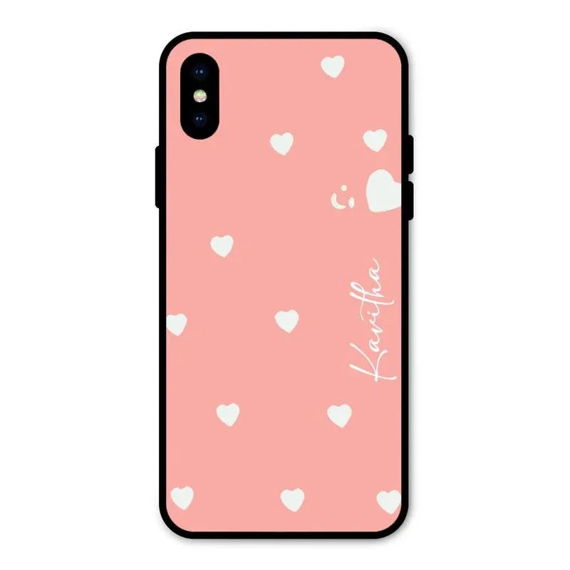 Be Loved Glossy Customised Metal Case Cover Peach For iPhone XS