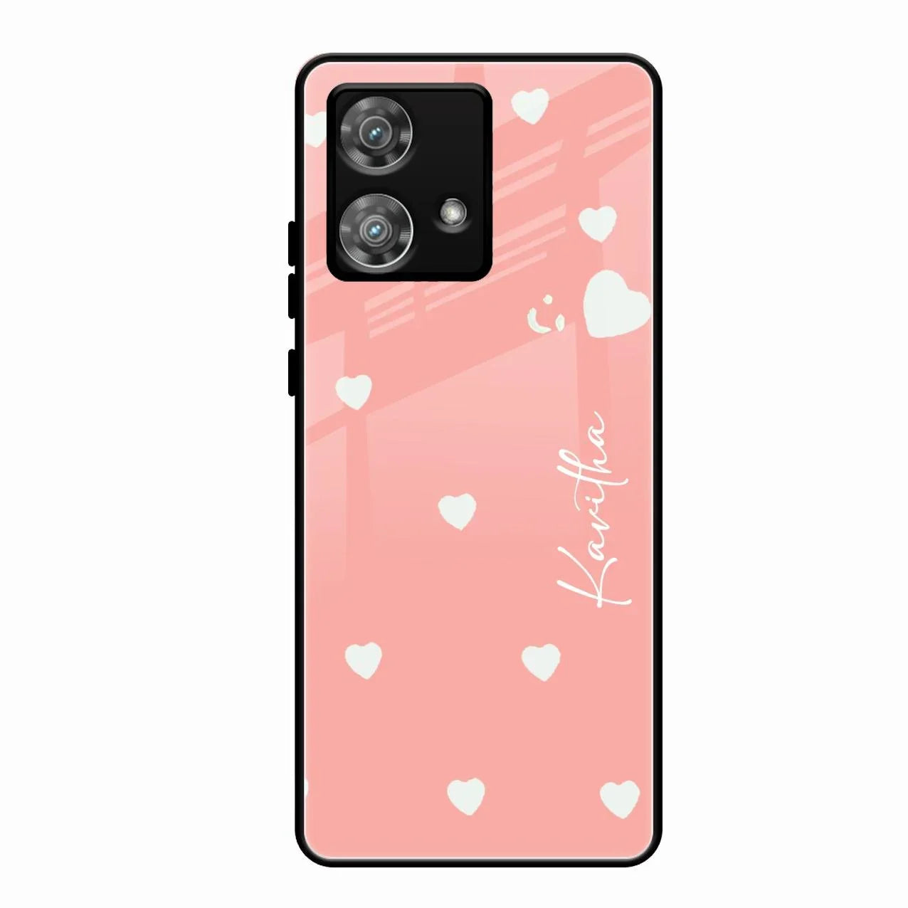 Be Loved Glossy Customised Metal Case Cover Peach For Motorola Edge 40 5G