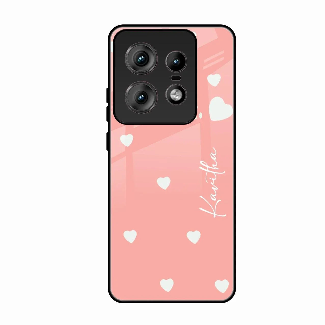 Be Loved Glossy Customised Metal Case Cover Peach For Motorola Edge 50 Pro