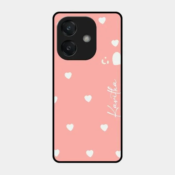 Be Loved Glossy Customised Metal Case Cover Peach For Oppo A3X 5G