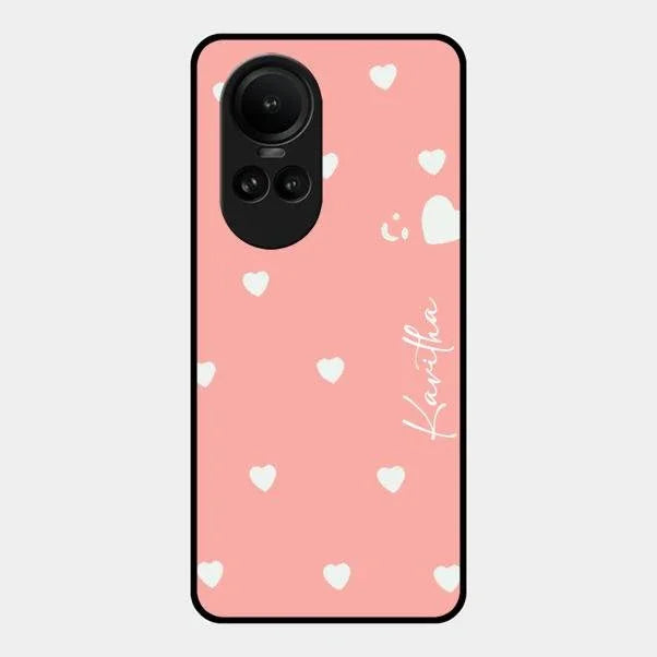 Be Loved Glossy Customised Metal Case Cover Peach For Oppo Reno 10 Pro 5G