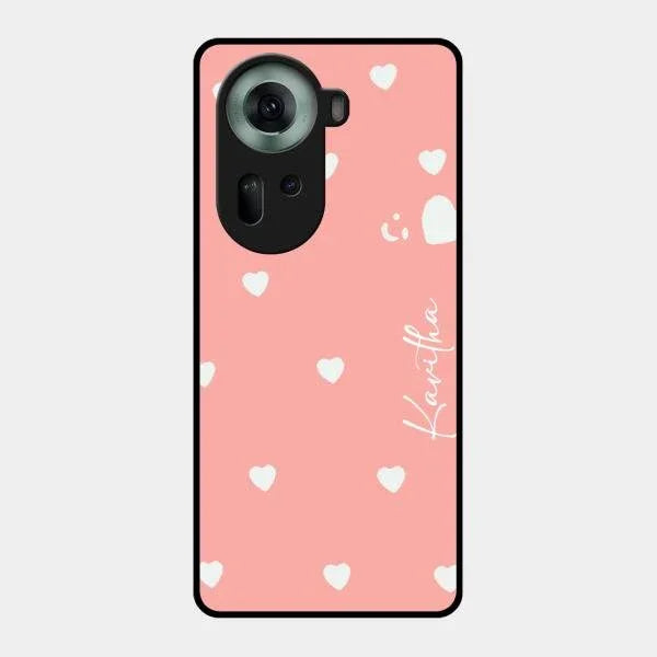 Be Loved Glossy Customised Metal Case Cover Peach For Oppo Reno 11 5G