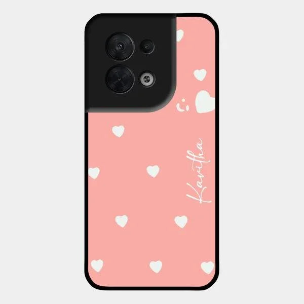 Be Loved Glossy Customised Metal Case Cover Peach For Oppo Reno 8 5G